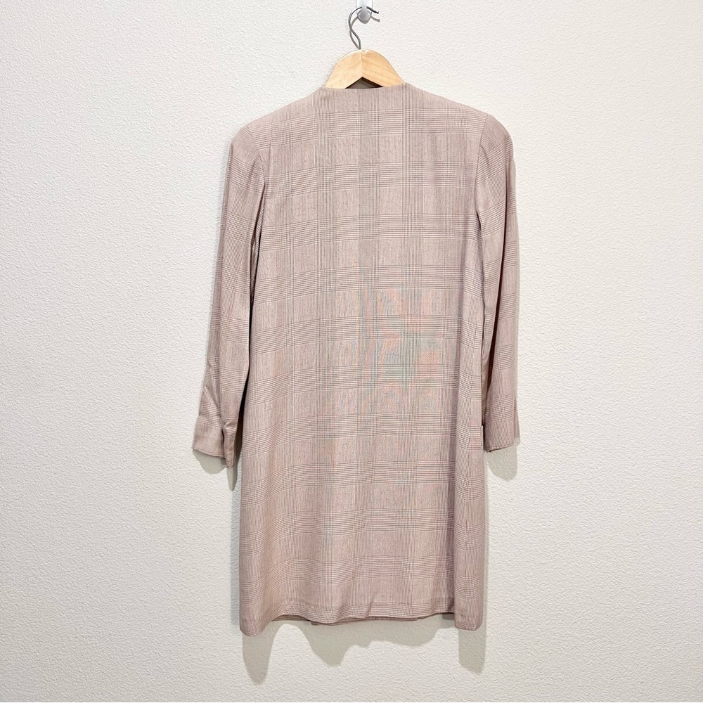 Vintage Ann Taylor Blazer Jacket Beige Long Lined Linen Blend Made In USA Sz 2 - Picture 13 of 13